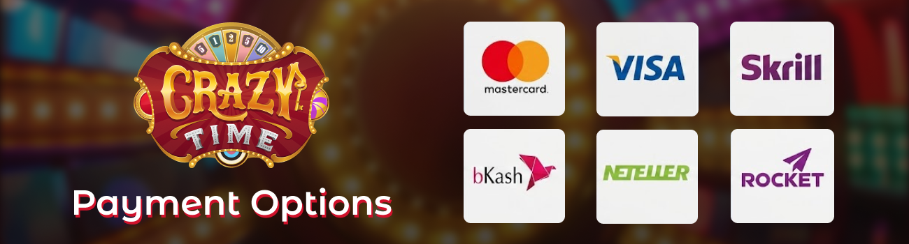 Payment methods and BDT transactions for Crazy Time