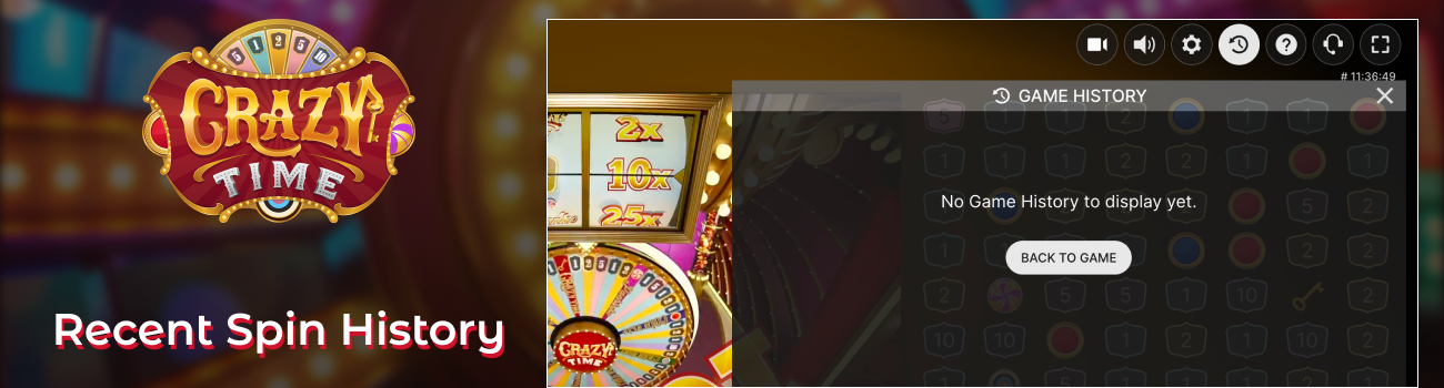 Spin history for Crazy Time